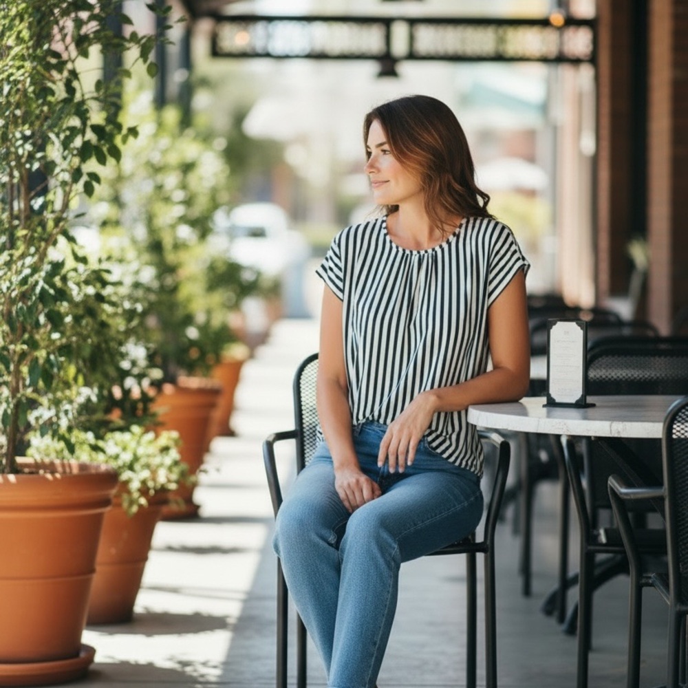 DR2 Monochrome Striped Top